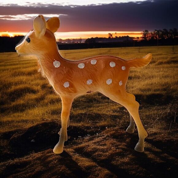 Vintage Reindeer Figure Mini Plastic Celluloid MCM Christmas Holiday Diorama - Picture 13 of 15